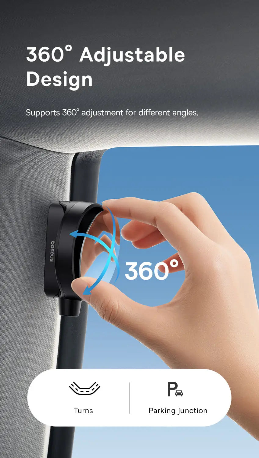 Car Backseat Blind Spot Rearview Mirror With Safety Hammer