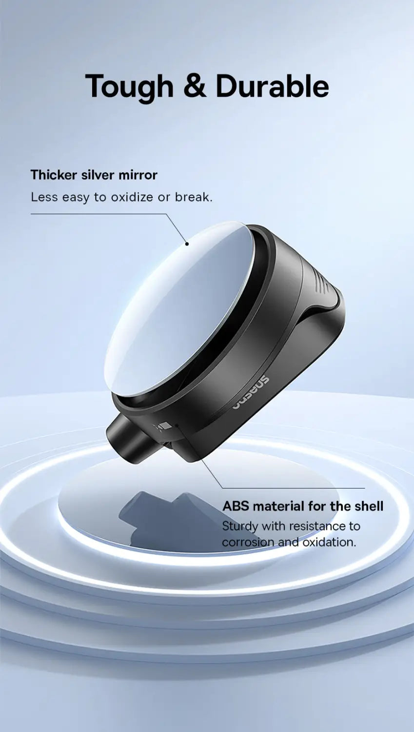 Car Backseat Blind Spot Rearview Mirror With Safety Hammer