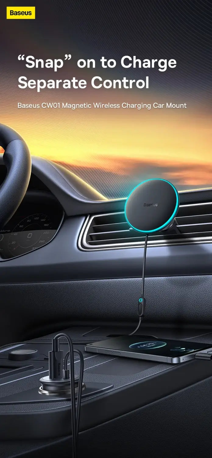 Baseus 15W Wireless Charging Magnetic Phone Holder with 25W