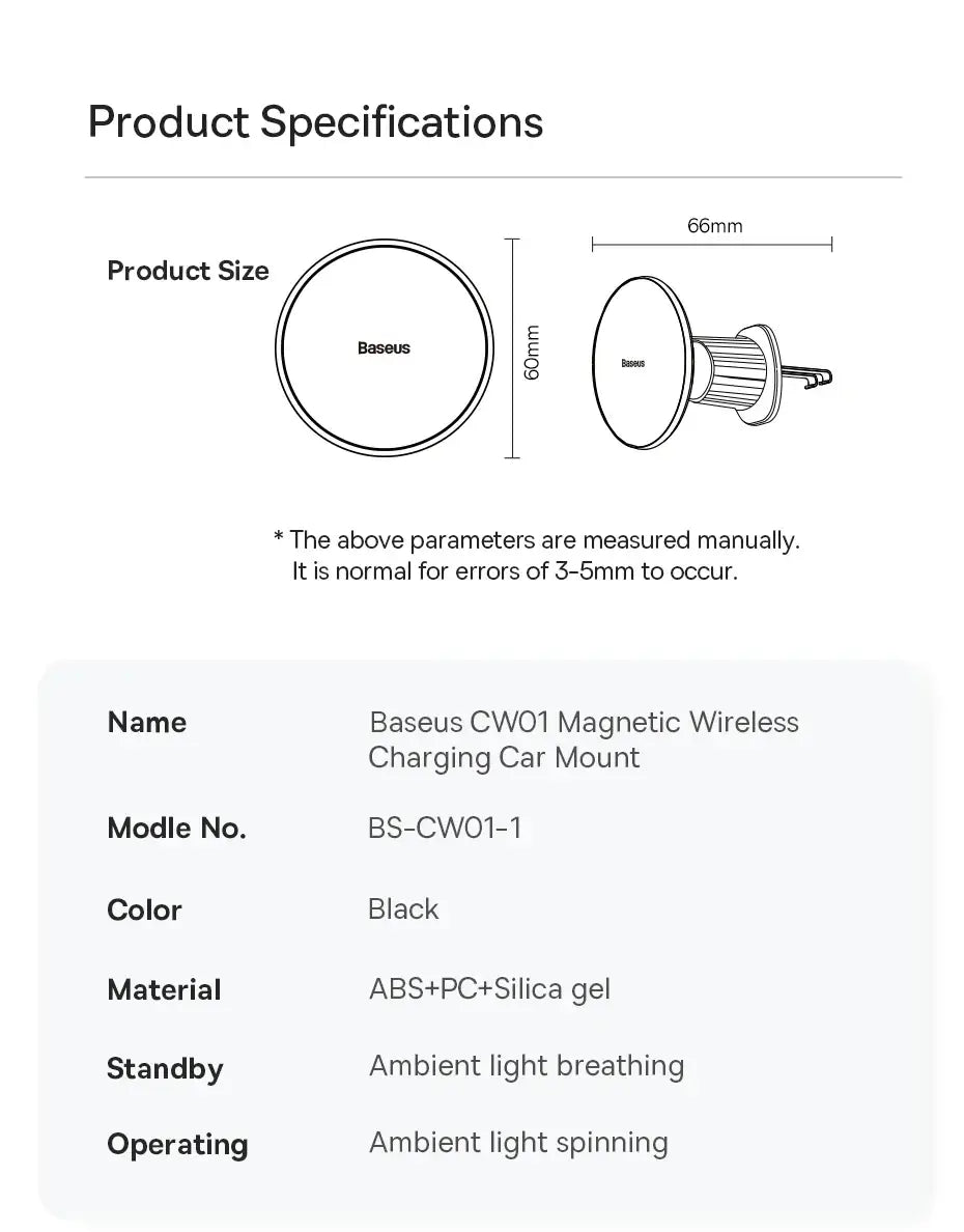 Baseus 15W Wireless Charging Magnetic Phone Holder with 25W