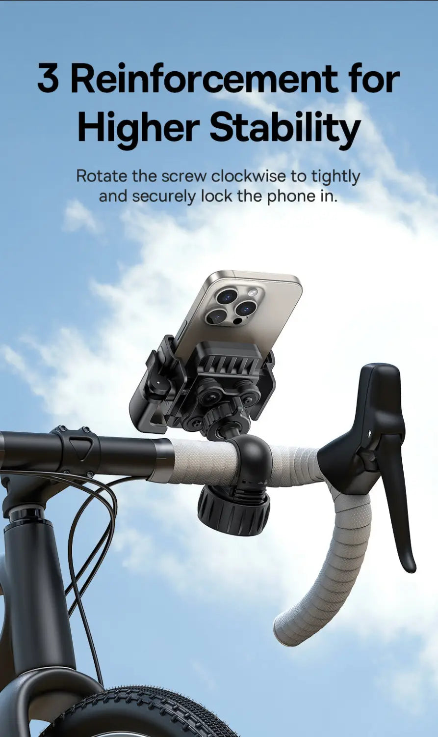 Bicycle Handlebar Mount Phone Holder One-Hand Operation