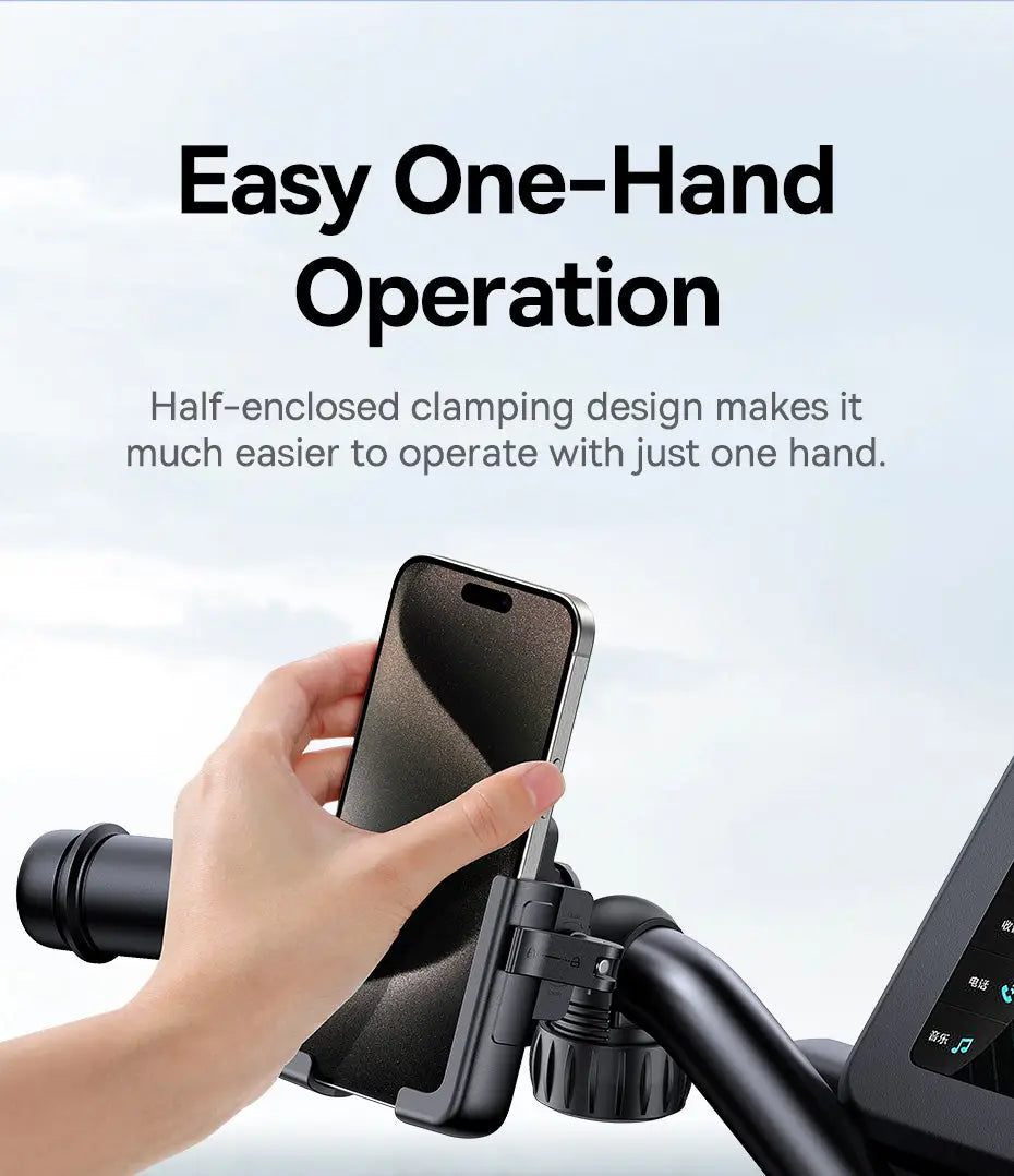Bicycle Handlebar Mount Phone Holder One-Hand Operation