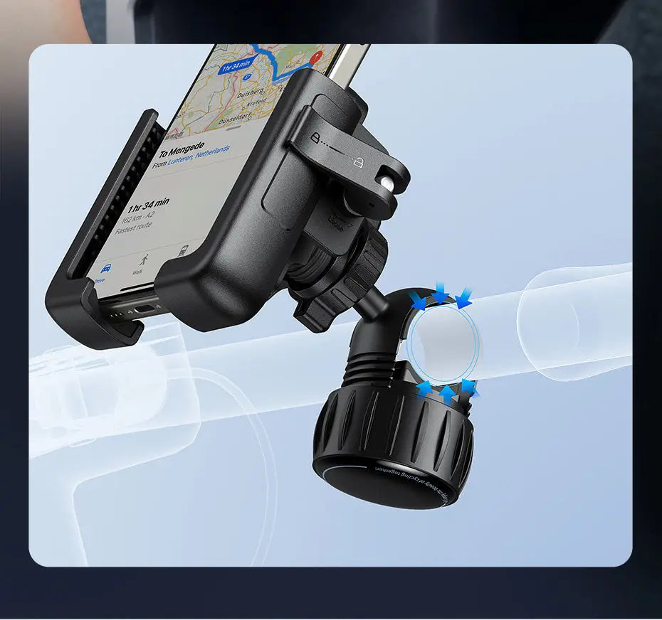 Bicycle Handlebar Mount Phone Holder One-Hand Operation