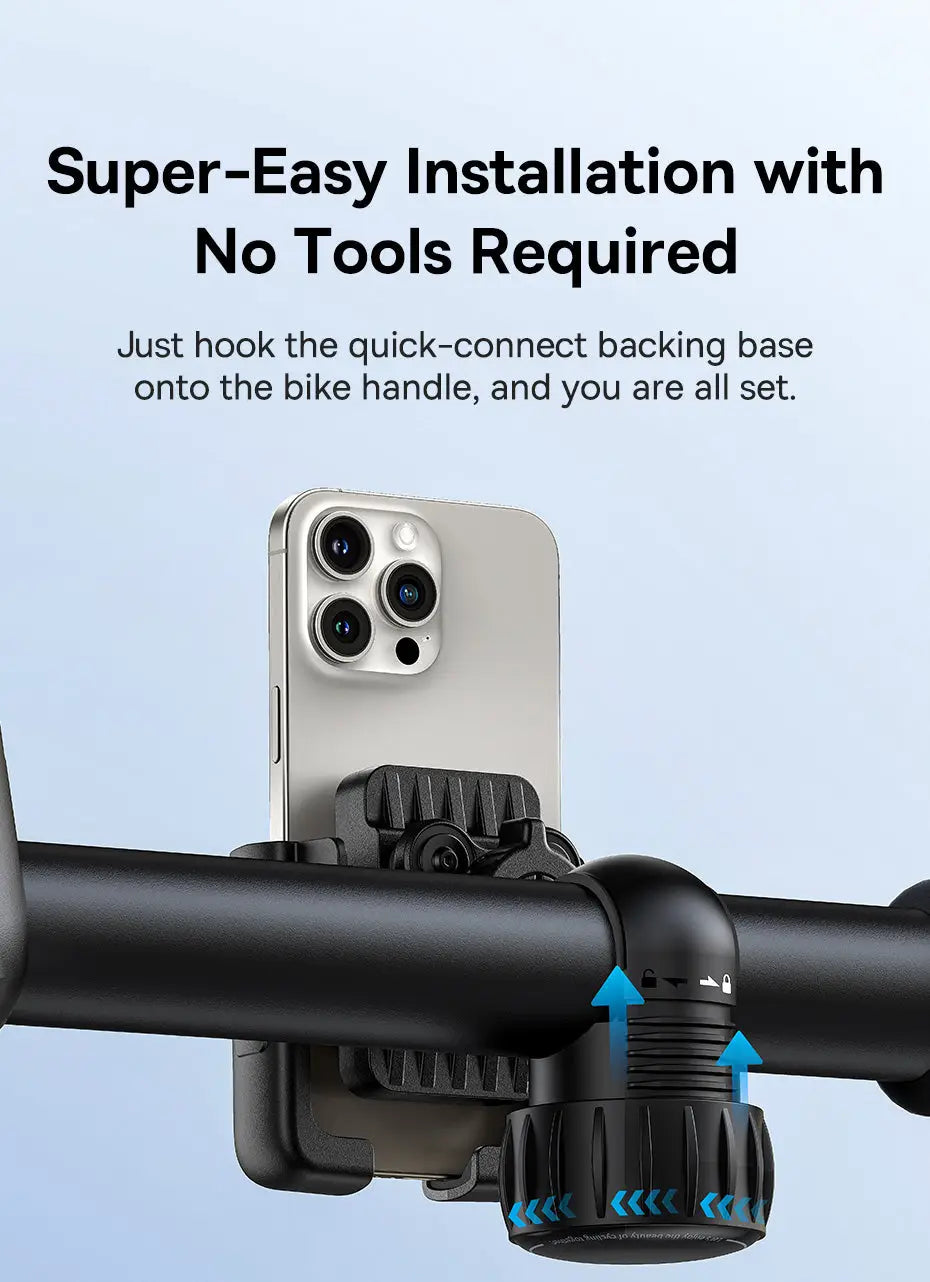Bicycle Handlebar Mount Phone Holder One-Hand Operation