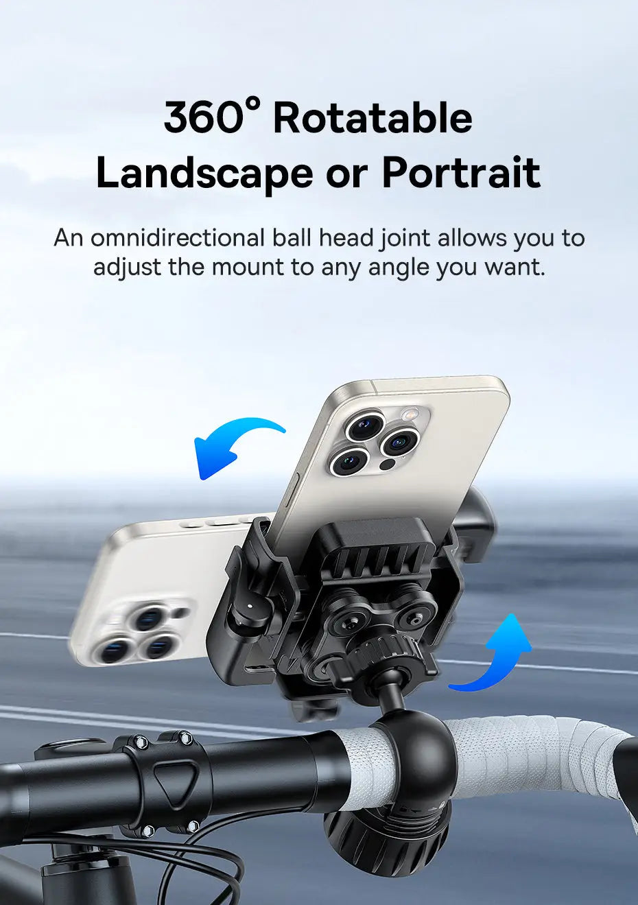 Bicycle Handlebar Mount Phone Holder One-Hand Operation