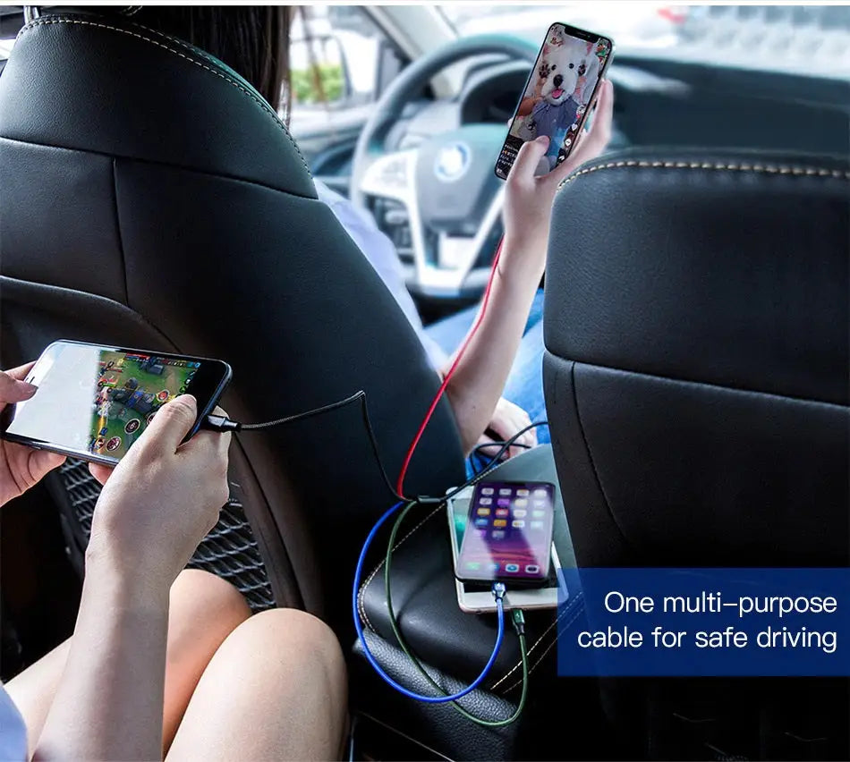 4 in 1 USB to 2x Type-C 1x Lightning 1x Micro USB Charging