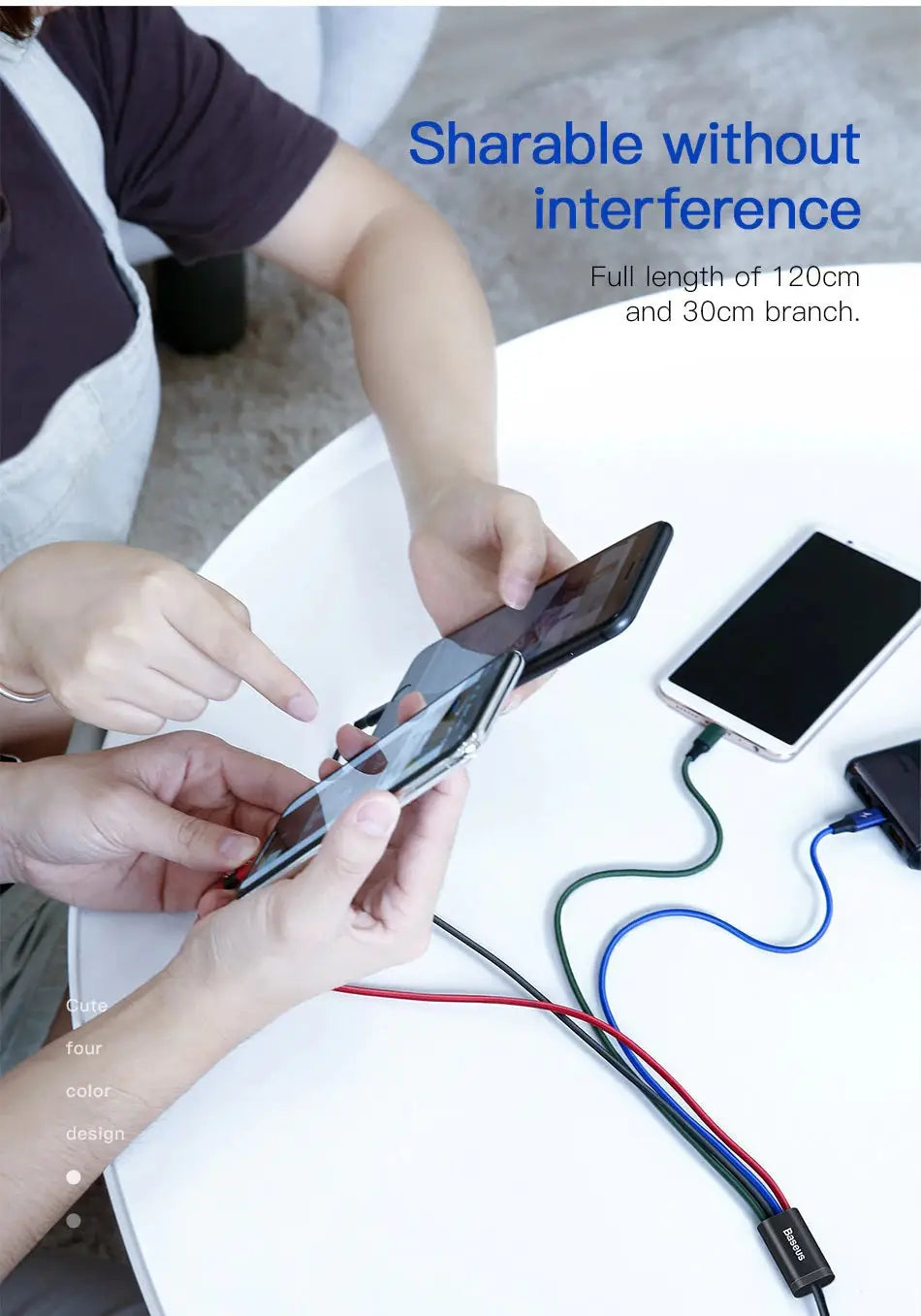 4 in 1 USB to 2x Type-C 1x Lightning 1x Micro USB Charging