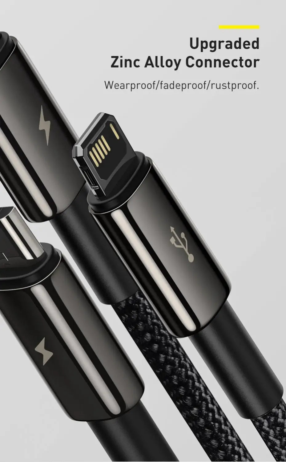 3 in 1 USB To Lightning / Micro USB / Type-C Multi 3.5A