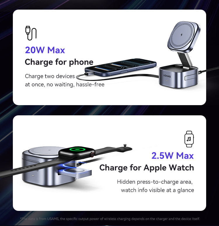 Portable 3-in-1 Magnetic Wireless Charger Charging Stand