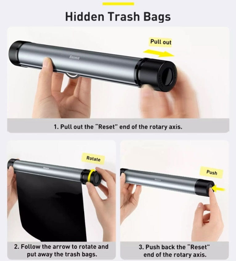 Car Back Seat Headrest Mount Trash Bin Organizer Storage Bag