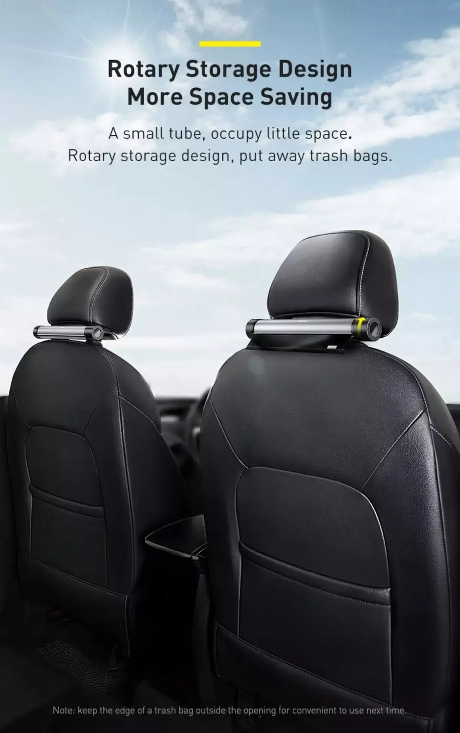 Car Back Seat Headrest Mount Trash Bin Organizer Storage Bag
