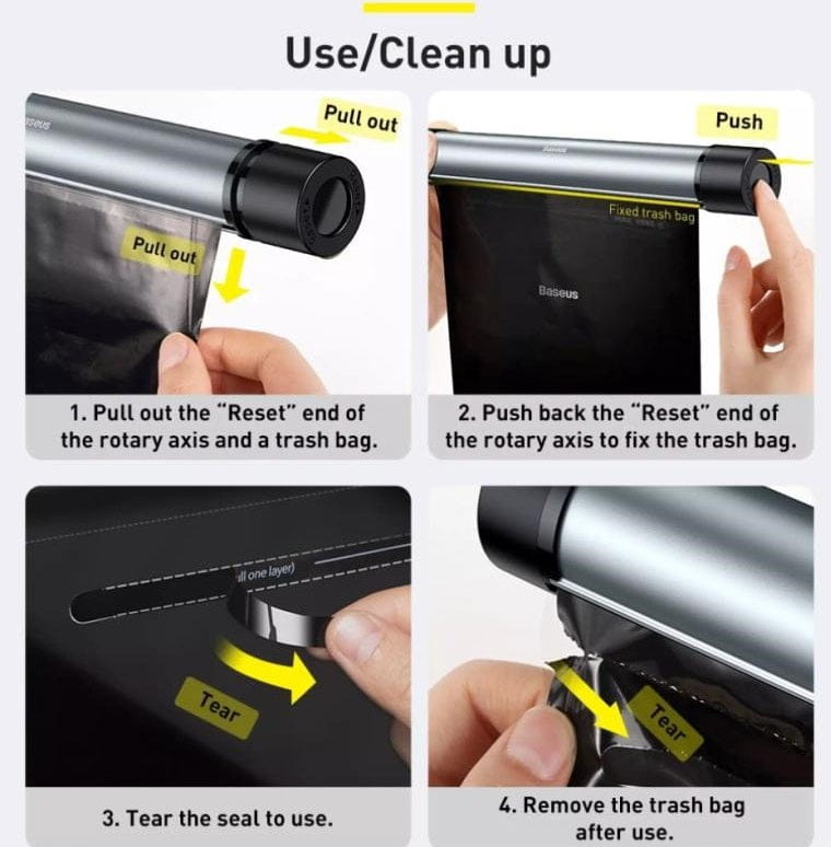 Car Back Seat Headrest Mount Trash Bin Organizer Storage Bag