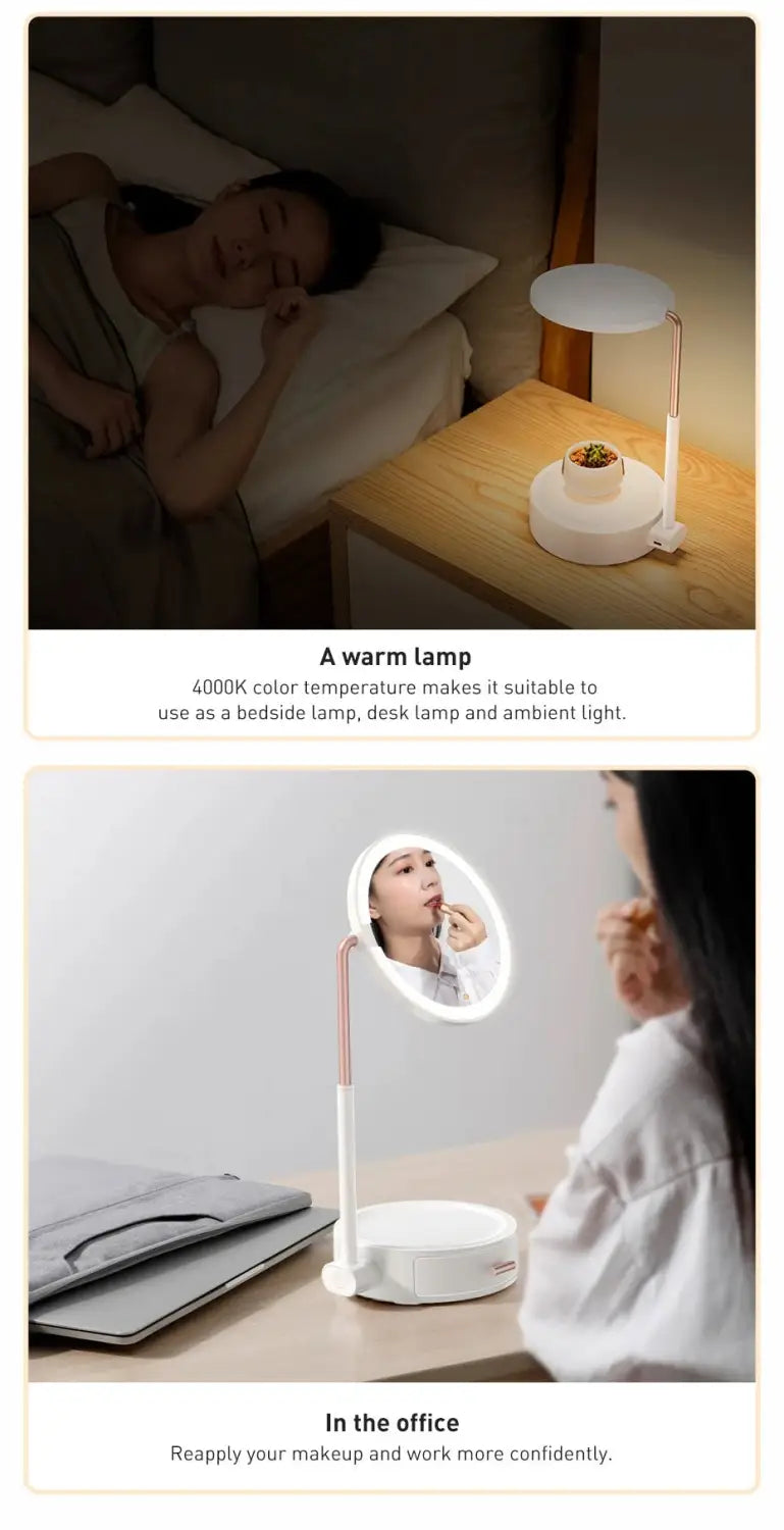 Smart Touch Beauty Lighted LED Makeup Mirror with Storage