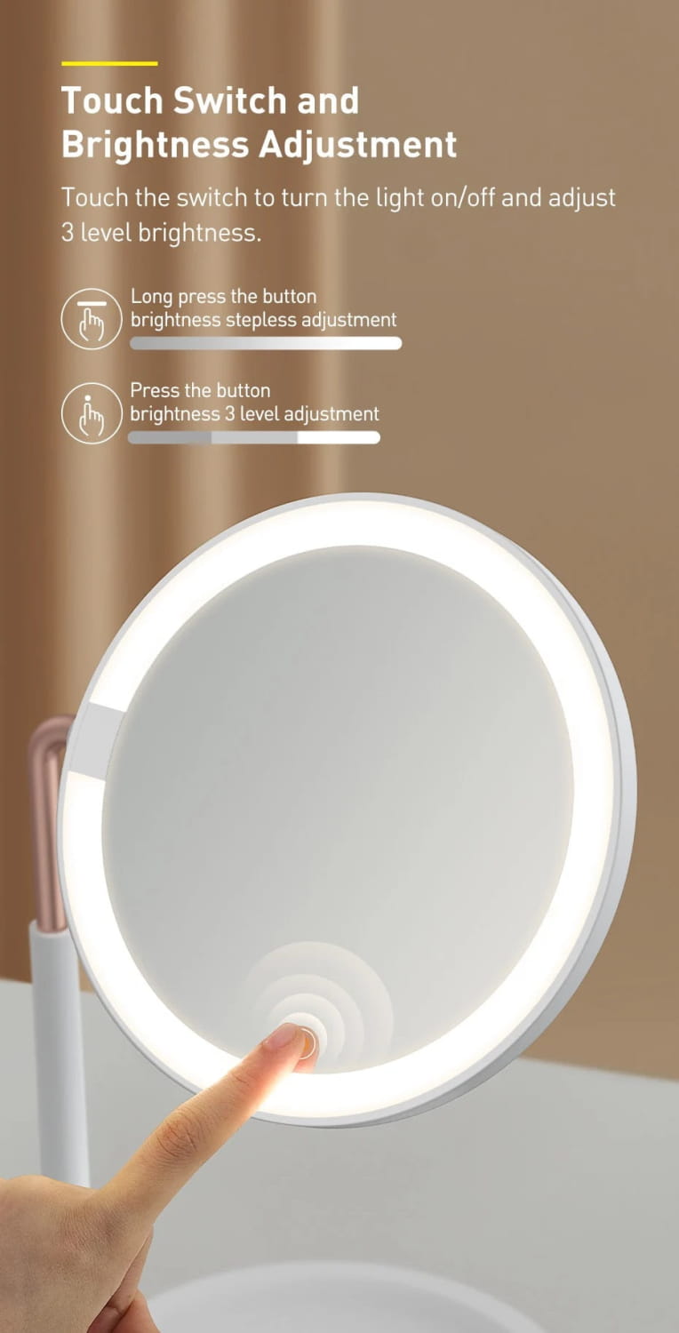 Smart Touch Beauty Lighted LED Makeup Mirror with Storage