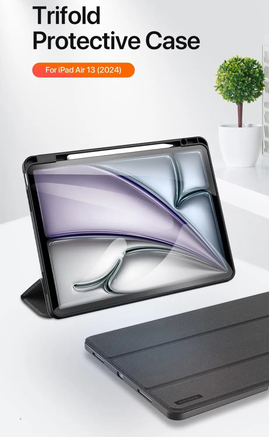 iPad Air 13 2024/2025 Flip Trifold Stand Case Cover