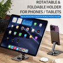 Metal Phone Stand 360 rotatable Foldable for Table Desk