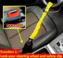 Steering Wheel Lock Seat Belt Lock Universal Anti Theft Car Device Yellow