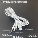 Barrel Jack 3 in 1 Power Cable - (White) 1m