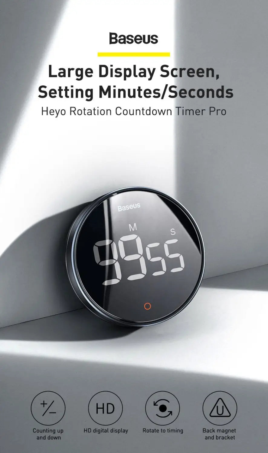 Digital Countdown Timer Alarm Clock Led Display for Kitchen