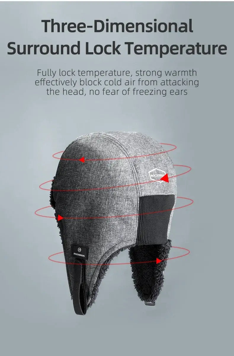 Winter Thermal Fleece Hat Outdoor Windproof Warm Earflaps
