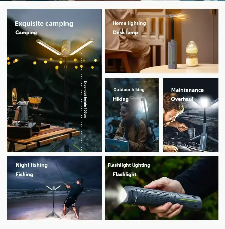 Camping Lantern Rechargeable 360° Rotatable Foldable