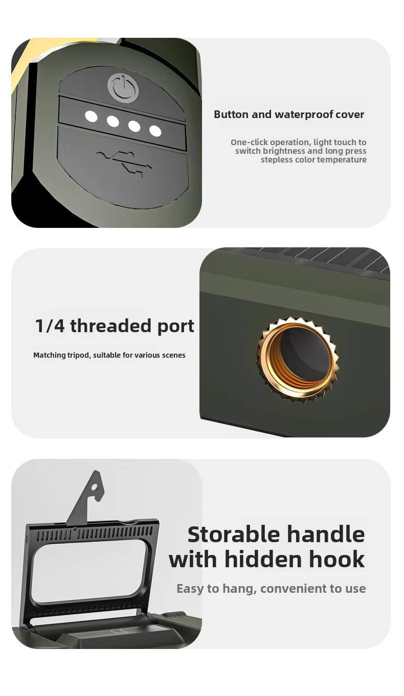 Foldable COB light 2000lm Rechargeable