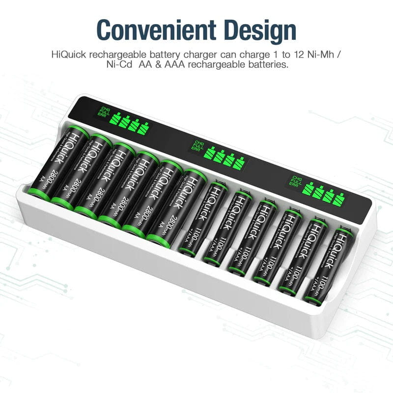 12 Slot LCD Display Battery Charger for AA AAA NiMH