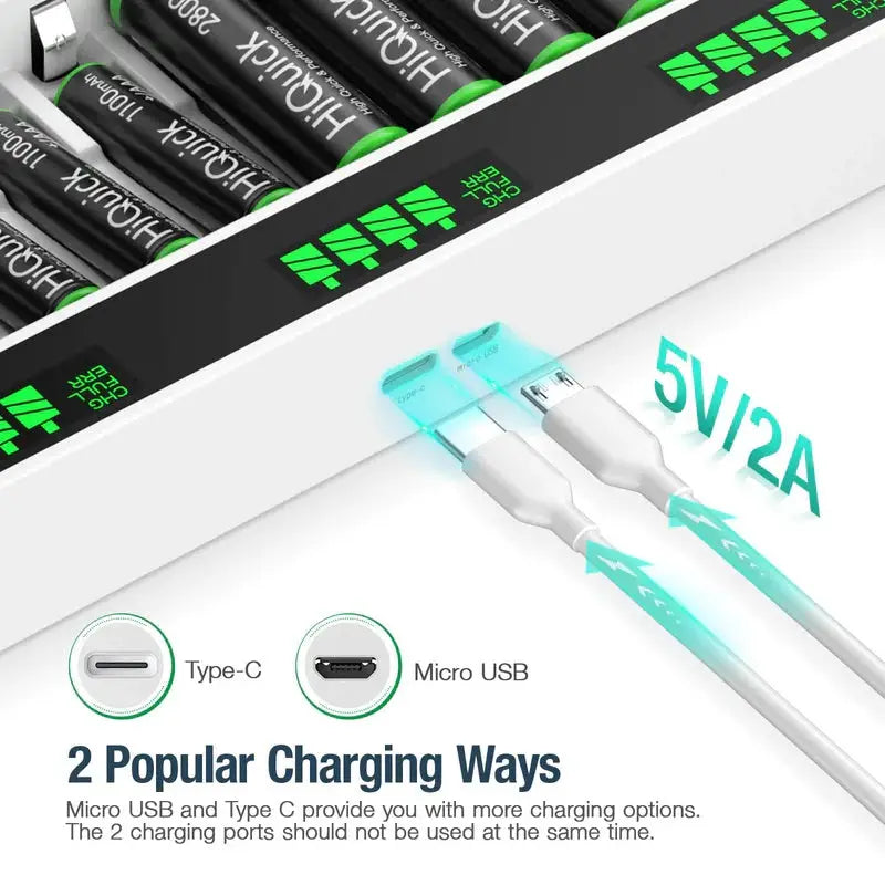 12 Slot LCD Display Battery Charger for AA AAA NiMH
