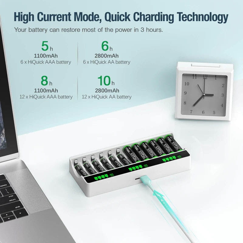 12 Slot LCD Display Battery Charger for AA AAA NiMH