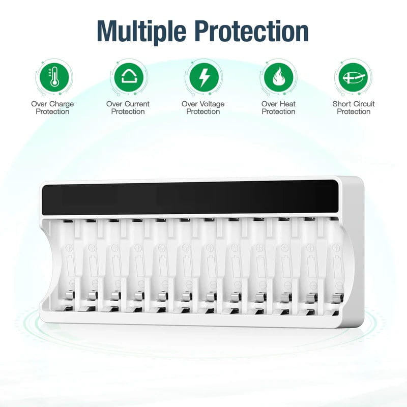 12 Slot LCD Display Battery Charger for AA AAA NiMH