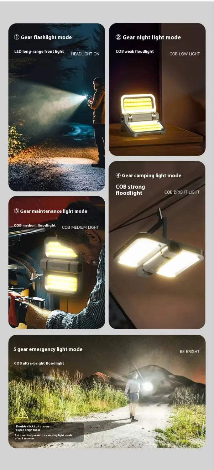 Foldable COB light 2000lm Rechargeable