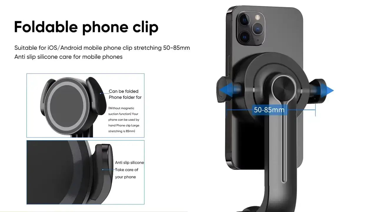 MagSafe Magnetic/Clip Selfie Stick Tripod with Remote –