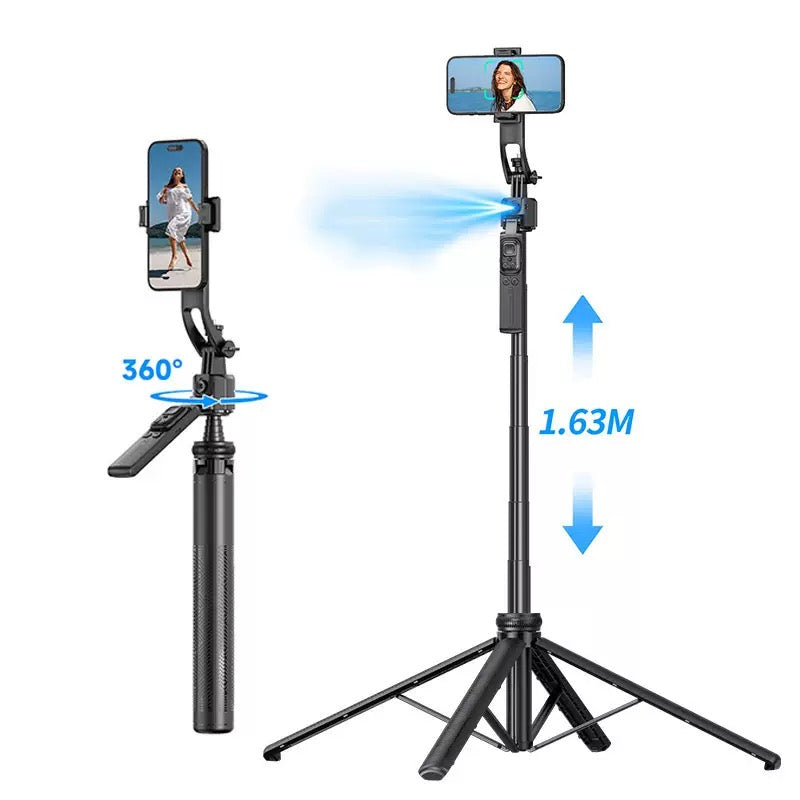Smart Selfie Stick 360 Rotate Auto Face Tracking with tripod Max 1.6m