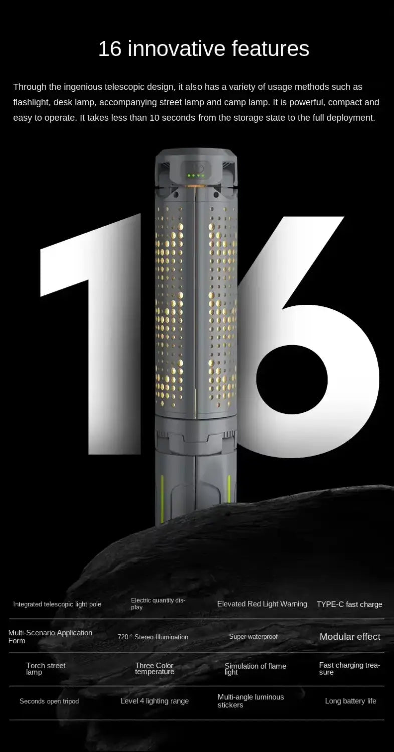 Camping Lantern Rechargeable 360° Rotatable Foldable