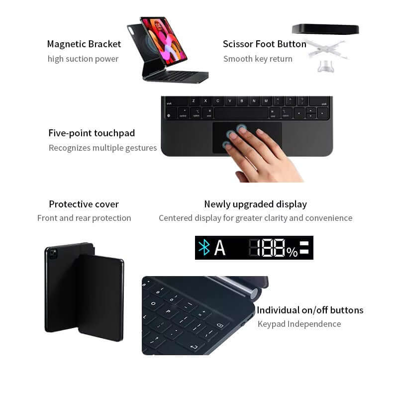 Smart Magic Bluetooth keyboard for iPad 10th 2022 / A16 2025