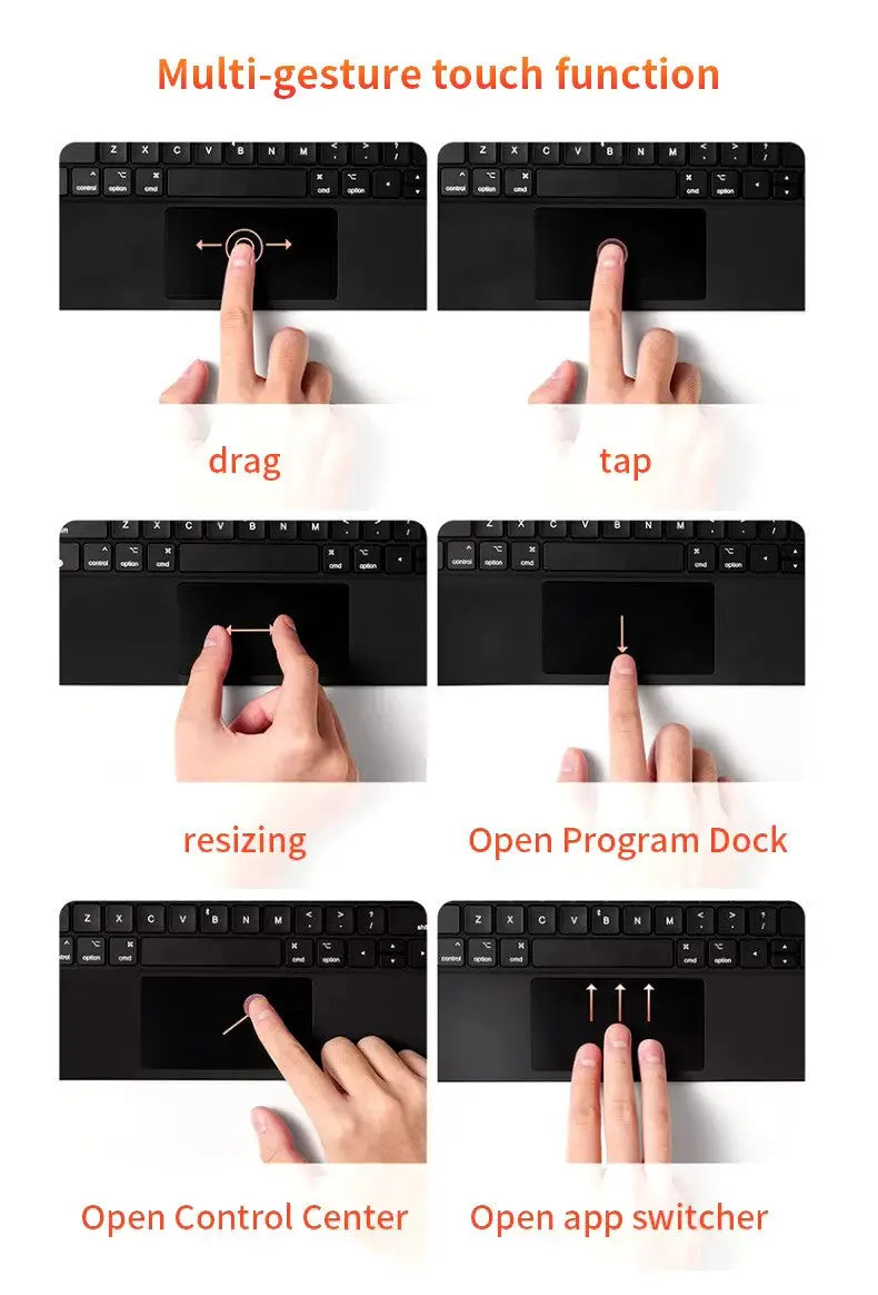 Smart Bluetooth keyboard for iPad Pro 12.9 inch 2018 to 2022