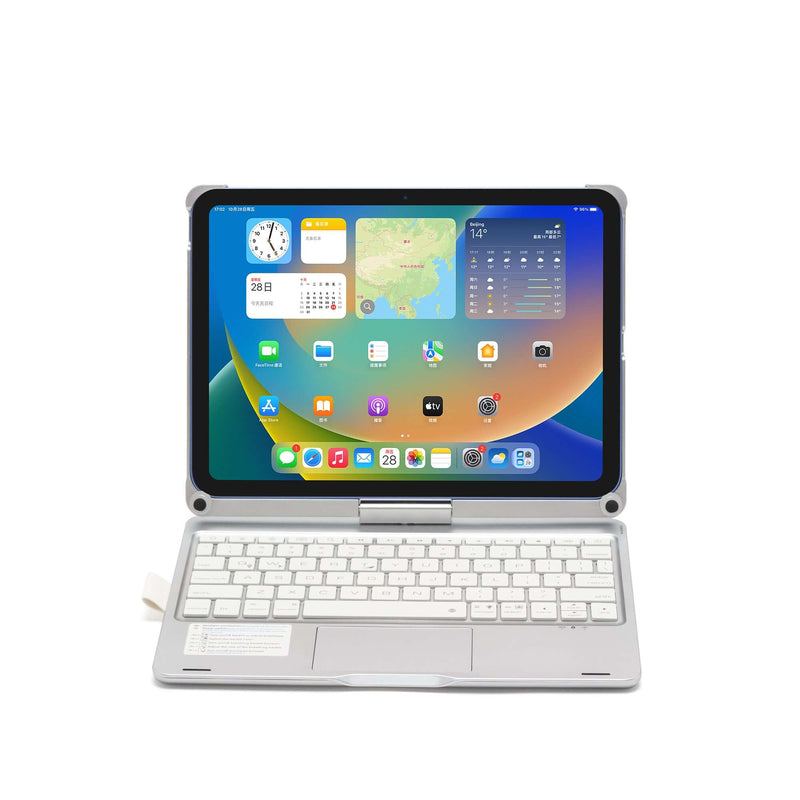 iPad 10th 10.9" 2022 Bluetooth Keyboard with Backlit & Trackpad 360° Rotatable Cover