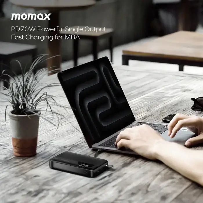 70W Power Bank 20000mAh with Built-in USB-C Charging Cable