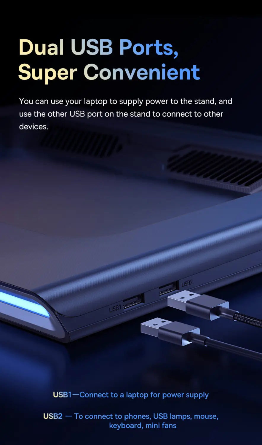 Laptop Notebook Cooling Fan Adjustable Stand for 13 to 21