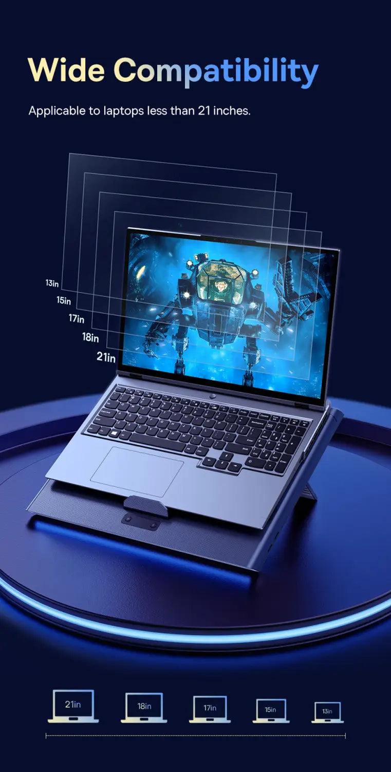 Laptop Notebook Cooling Fan Adjustable Stand for 13 to 21