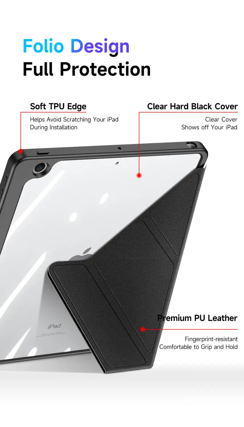 iPad 10.2 7th 8th 9th Smart Case with Pencil Holder