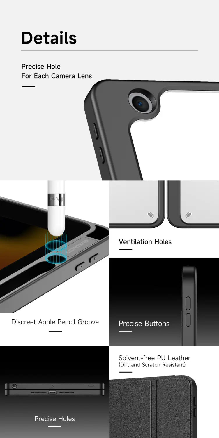 iPad 10.2 7th 8th 9th Smart Case with Pencil Holder