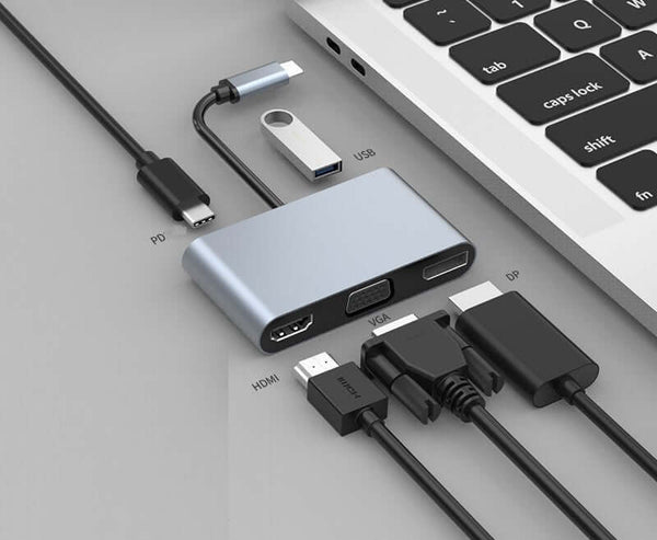USB-C/Type-C to HDMI VGA DP Hub Adapter Extend Display for Laptop