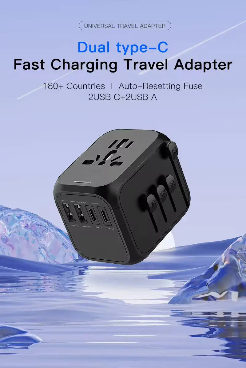 Universal International Travel Adapter for EU UK AU