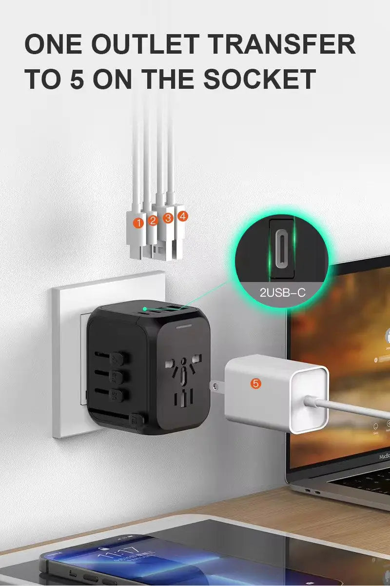 Universal International Travel Adapter for EU UK AU
