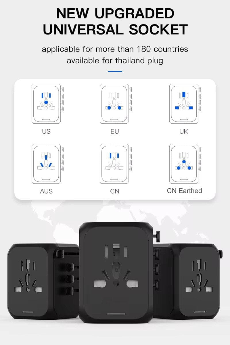 Universal International Travel Adapter for EU UK AU