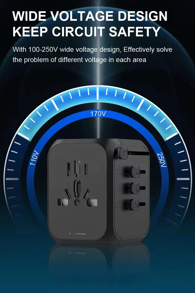 Universal International Travel Adapter for EU UK AU