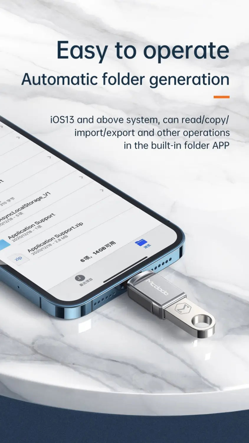 USB-A to iPhone Lightning Converter Adapter Support OTG