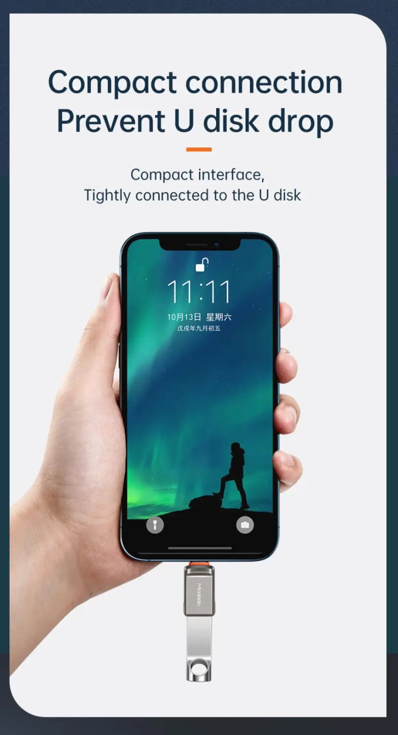 USB-A to iPhone Lightning Converter Adapter Support OTG