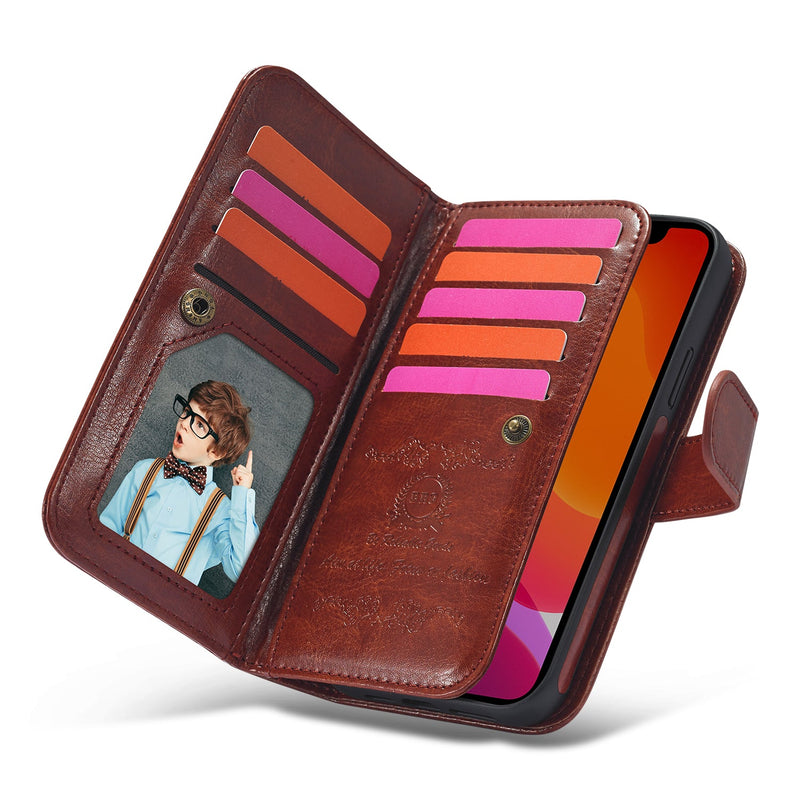 iPhone 13 Mini Case Double Wallet (Brown)